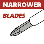 narrower blades