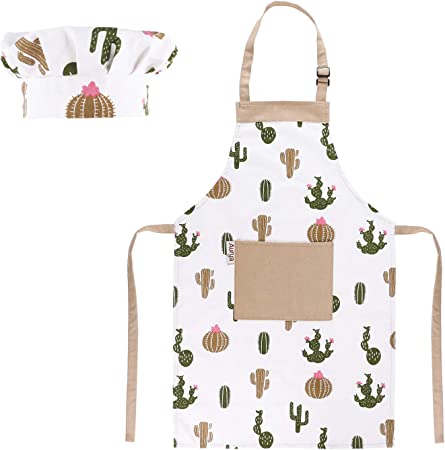 5 Kids Apron and Chef Hat Set